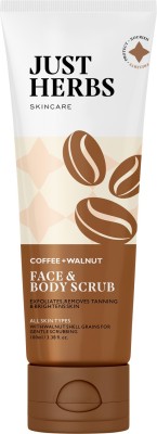 Just Herbs Coffee, Walnut Exfoliating Detan Face & Body Scrub For Blackheads Removal Scrub(100 ml)