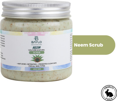 BAYLO Neem Face Scrub For Blackhead and Whitehead Reduction, Soothing Irritated Skin Scrub(200 g)