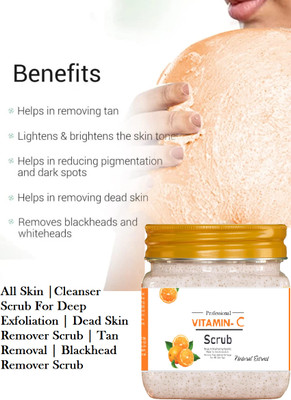 PERLENTE Vitamin C Facial Scrub can be used as a facial scrub, body scrub Scrub(380 ml)