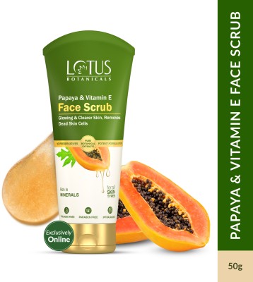 Lotus Botanicals Papaya & Vitamin E Face Scrub|For Instant Glow | Brightens Skin|Rich in MINERALS Scrub(100 g)