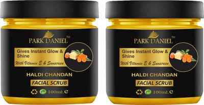 PARK DANIEL Haldi Chandan Facial & Body Scrub- Instant Glowing Clear Skin Pack of 2 of 100ML Scrub(200 ml)