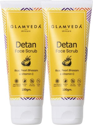 GLAMVEDA Detan Face Scrub | Reduces Sun Tan , Hyperpigmentation & Dark Spots Scrub(200 g)