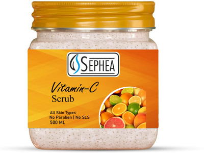SEPHEA Vitamin-C Facial Massage Scrub | Face And Body Scrub | For All Skin Types 500 ml Scrub(500 ml)