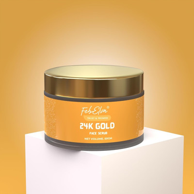 febelvn 24K GOLD FACE SCRUB Removes Dead Skin Cells, Brightens & Revitalizes Complexion Scrub(50 g)