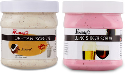 feelhigh Wine& beer scrub & de tan scrub - skin care products Scrub(500 ml)