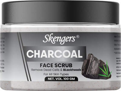 skengers Charcoal face scrub Brightening And Shining Skin Scrub women&men Scrub(100 g)