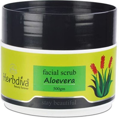 Herbdiva Aloevera Stay Beautiful Facial Scrub For Hydrates and Detoxifies Skin Scrub(500 g)