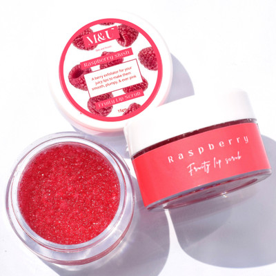 M and U Raspberry Slush Lip scrub for tanned, Pigmented, chapped, darkened lips Scrub(15 g)