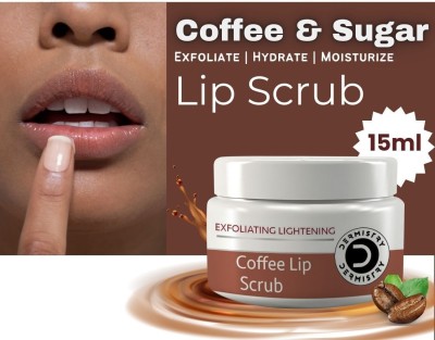 DERMISTRY Exfoliatior Lightening Dark Smoker Pigmentation Dry Chapped Coffee Sugar Lip Scrub(15 ml)