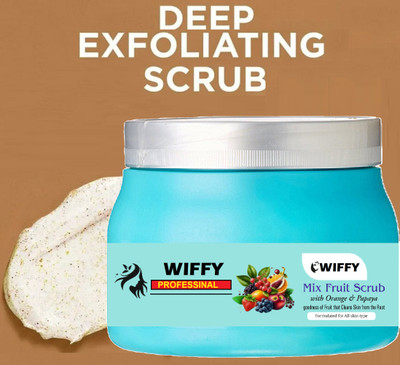 Wiffy Papaya, Mix Fruit & Apricot Face Scrub Pack of 1 Scrub(200 ml)