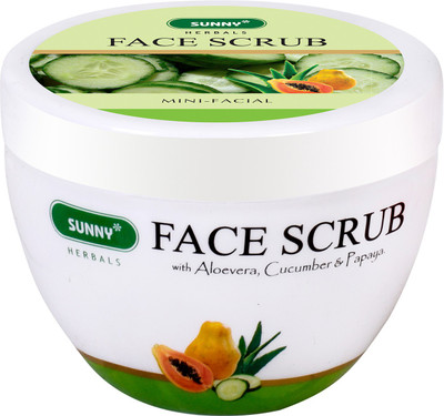 Sunny Herbals FACE SCRUB (With Aloevera, Cucumber & Papaya) Scrub(125 g)