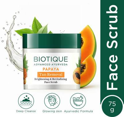 BIOTIQUE Brightening & Revitalizing Tan Removal Face Scrub|Detoxify & Cleanse Scrub(75 g)