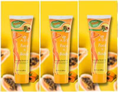 ads Face And Body Cleansing Papaya Scrub Gel-D62 Scrub(300 ml)