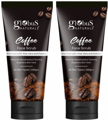 Globus Naturals Coffee Face Scrub Enriched with Aleovera and kokam For All Skin Types Scrub(200 g)