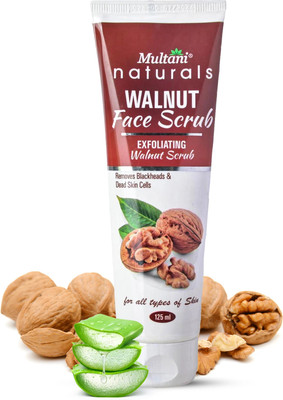 Multani naturals Walnut Face Scrub | Removes Blackheads & Dead Skin Cells - Scrub(125 ml)