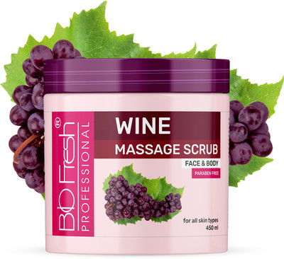 Biofresh Wine Face & Body Massage Scrub Moisturizing for Silky Soft Skin Scrub(450 ml)
