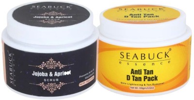 Seabuck Essence Anti Tan D Tan Pack and jojoba & Apricot  Scrub(200 g)