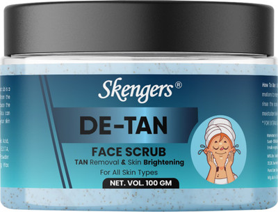 skengers Detan Whitening Face Scrub for Glowing Skin scrub women&men Scrub(100 g)
