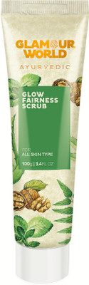 Glamour World Glow Fairness Scrub| Gently lifts away dirt, impurities | Enriched with | Neem | Walnut | Saffron Oil |100ML Pack Scrub(100 ml)