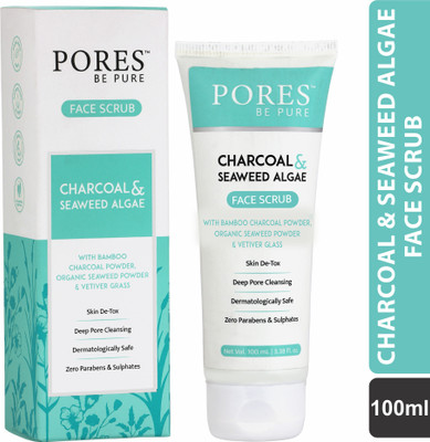PORES BE PURE PORES CHARCOAL & SEAWEED ALGAE FACE Scrub(100 ml)