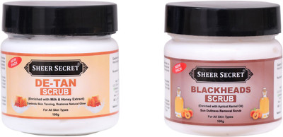 Sheer Secret Detan Scrub 100gm and Blackhead Scrub 100gm Scrub(200 g)