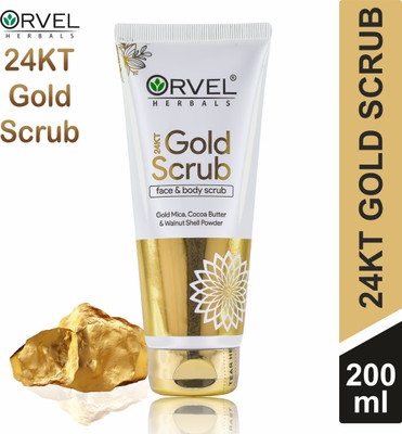 orvel HERBALS EXFOLIATING RADIANCE GOLD SMOOTHENING FACE SCRUB TUBE 200 ML TUBE Scrub(200 ml)