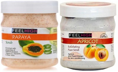 feelhigh Papaya scrub & Apricot Scrub -Skin care products Scrub(500 ml)