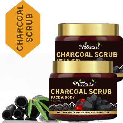 Phillauri Charcoal Radiance Renewal & Soft-Smooth Skin Body & Face  Scrub(200 g)