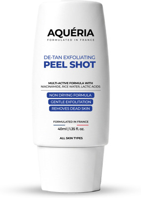 Aqueria De-Tan Peel Shot with Niacinamide, Rice Water & Lactic Acid Tan Removal Scrub(40 ml)