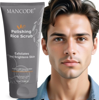 MANCODE Polishing Rice Face Scrub Deep Cleansing Oil Control Exfoliates & Brighten Skin Scrub(100 g)