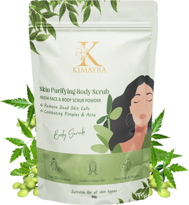KIMAYRA Neem Skin Purifying Face/Body Scrub Powder-Bathing Scrub -Pimple-Free Clear Skin Scrub(80 g)