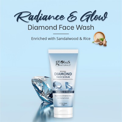 Globus Naturals Revival Diamond Face Scrub, Suitable For All Skin Types, 100 mg Scrub(100 g)