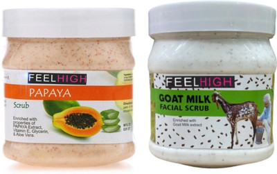 feelhigh Papaya scrub & Goat Milk facialScrub -Skin care products Scrub(500 ml)