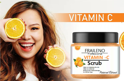 FRAILENO Vitamin-c Scrub For Face & Body, Blackhead Remover, De Tan Removal Scrub(100 g)