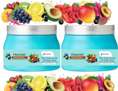 FRAILENO mix fruit face Scrub Skin Fruit Scrub ( Face & Body )  Scrub(400 ml)