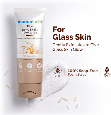 Mamaearth Scrub for Glowing Skin, With Rice Water & Niacinamide for Glass Skin Scrub(100 g)
