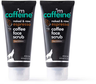 mCaffeine Face Scrub for Skin Brightening, De-Tan, Remove Blackheads Scrub -Pack of 2 Scrub(150 g)