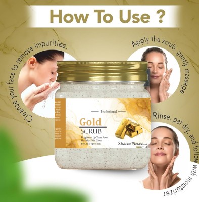 KAIASHA Scrub For Face & Body (Gold Scrub, 380 ML) | All Skin Scrub(380 ml)