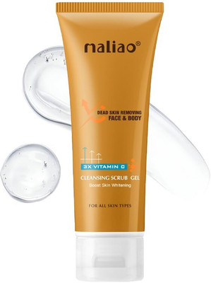 Blessingspremiumcosmetics 3x Vitamin C Cleansing Scrub Gel - Removes Dead Skin, Boosts Skin Whitening Scrub(100 ml)