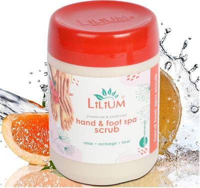 LILIUM Hand & Foot Spa Scrub Dead Skin & Tan Removal | Orange Peel Extract Scrub(900 ml)