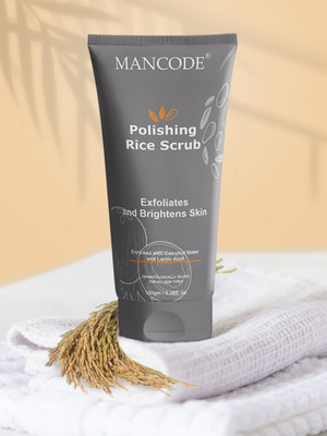 MANCODE Polishing Rice Face Scrub Deep Cleansing Oil Control Exfoliates & Brighten Skin Scrub(100 g)
