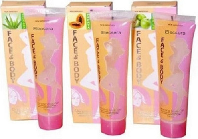 Elecsera Scrub Face And Body Cleansing Gel Scrub Pack of 3 Scrub(100 ml)