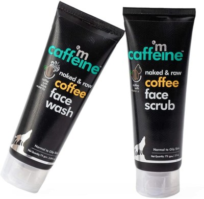 mCaffeine Coffee Face Wash & Scrub Combo, Reduces Acne Pimple & Tan, Gives Glowing Skin Scrub(150 g)