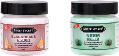 Sheer Secret Blackhead Scrub 100gm and Neem Scrub 100gm Scrub(200 g)