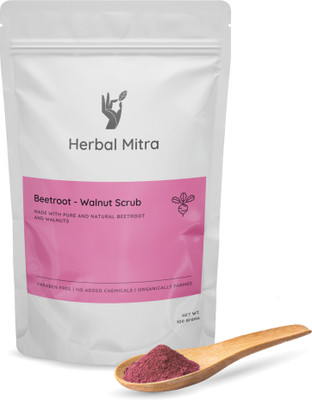 Herbal Mitra Beetroot Face Scrub For De-Tan Removal | Natural Cleanser | Deep exfoliator Scrub(100 g)