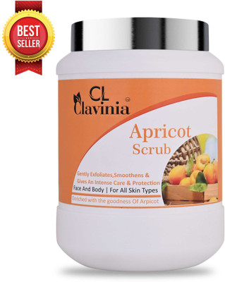 CLAVINIA Apricot Facial Scrub Removes Dead Skin And Blackhead Suitable for all skin types Scrub(1000 ml)
