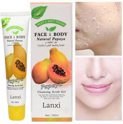 LANXI Papaya face and body scrub gel Scrub(120 ml)