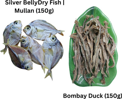 AL-HAQQ Silver Belly | Mullan (Kara) (150 grams) and Bombay Duck (150 grams) Clean(300 g, Pack of 2)