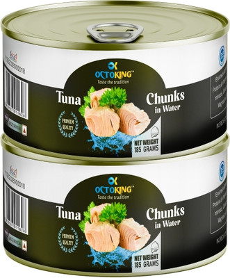 Octoking Canned Tuna Chunks in Water Sea Foods(370 g, Pack of 2)