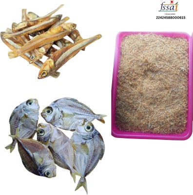 AL-HAQQ Anchovy|Nethili (50g)| Small Shrimp | Baby Prawns (50g)|Silver Belly|Mullan(50g) Whole 150 g(Pack of 1)